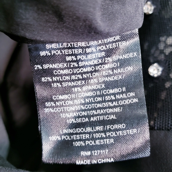 $1,190 NWT BADGLEY MISCHKA Women Black Maxi Long Dress 0 XS Sparkle Ruched Sheer - Picture 10 of 12